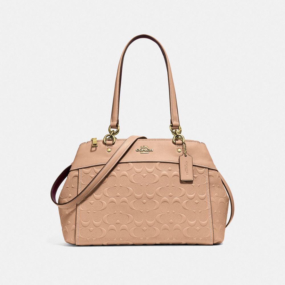 COACH f25952 BROOKE CARRYALL IN SIGNATURE LEATHER BEECHWOOD/light gold