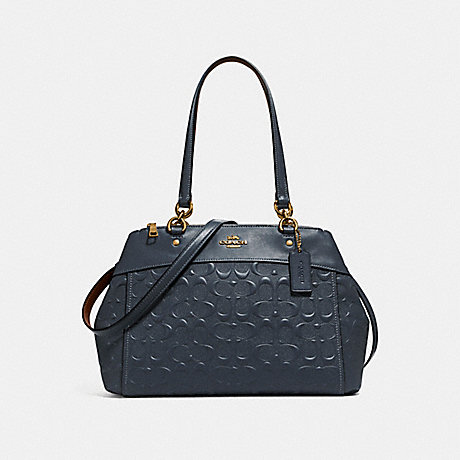 COACH f25952 BROOKE CARRYALL IN SIGNATURE LEATHER MIDNIGHT/LIGHT GOLD