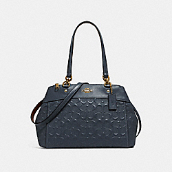 BROOKE CARRYALL IN SIGNATURE LEATHER - f25952 - MIDNIGHT/LIGHT GOLD