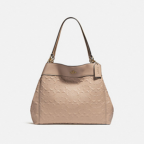 COACH f25954 LEXY SHOULDER BAG IN SIGNATURE LEATHER NUDE PINK/LIGHT GOLD