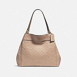 LEXY SHOULDER BAG IN SIGNATURE LEATHER - f25954 - NUDE PINK/LIGHT GOLD