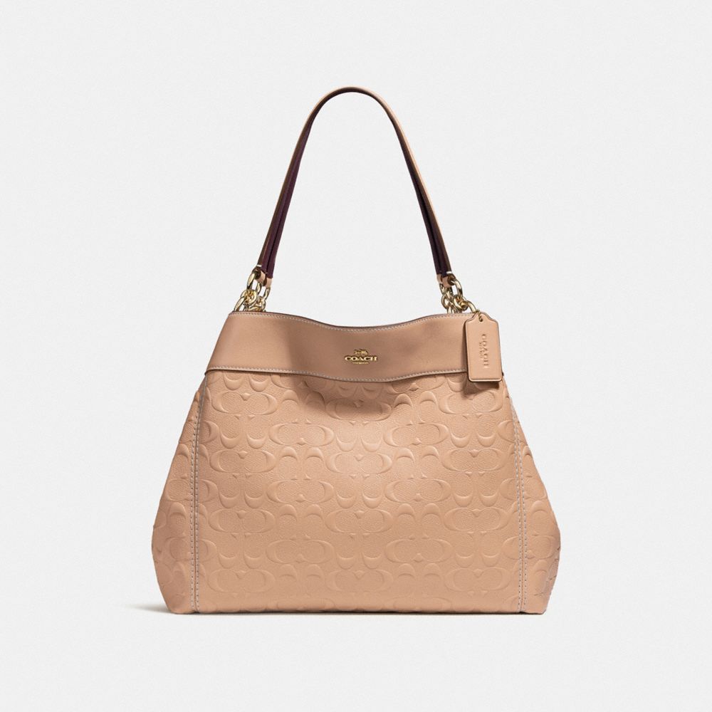 COACH LEXY SHOULDER BAG IN SIGNATURE LEATHER - BEECHWOOD/light gold - F25954