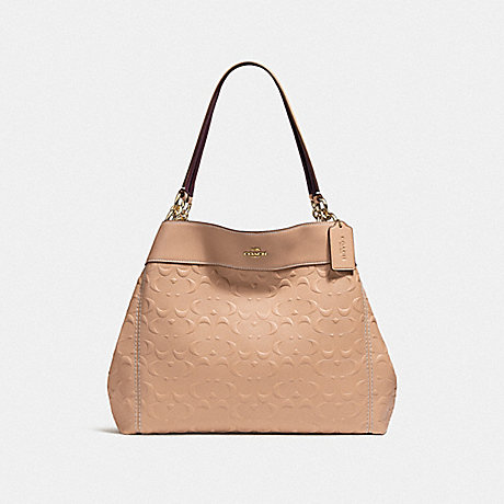COACH f25954 LEXY SHOULDER BAG IN SIGNATURE LEATHER BEECHWOOD/light gold