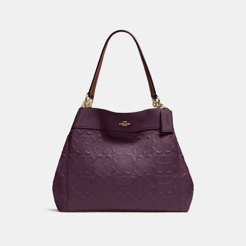 LEXY SHOULDER BAG IN SIGNATURE LEATHER - f25954 - oxblood 1/light gold