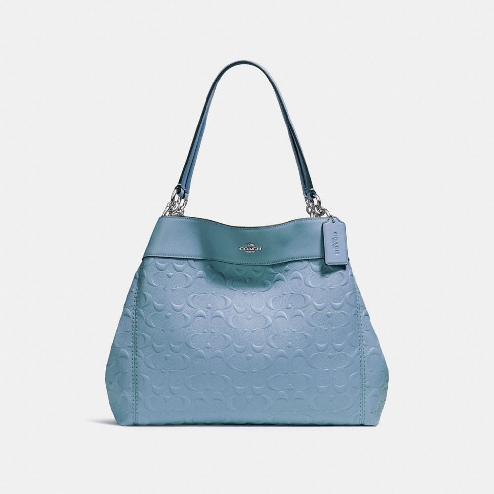 LEXY SHOULDER BAG IN SIGNATURE LEATHER - SILVER/POOL - COACH F25954