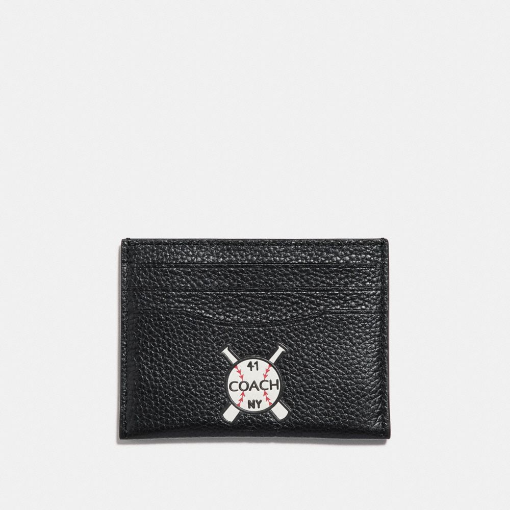 SLIM CARD CASE WITH MIXED PATCHES - COACH f25955 - BLACK