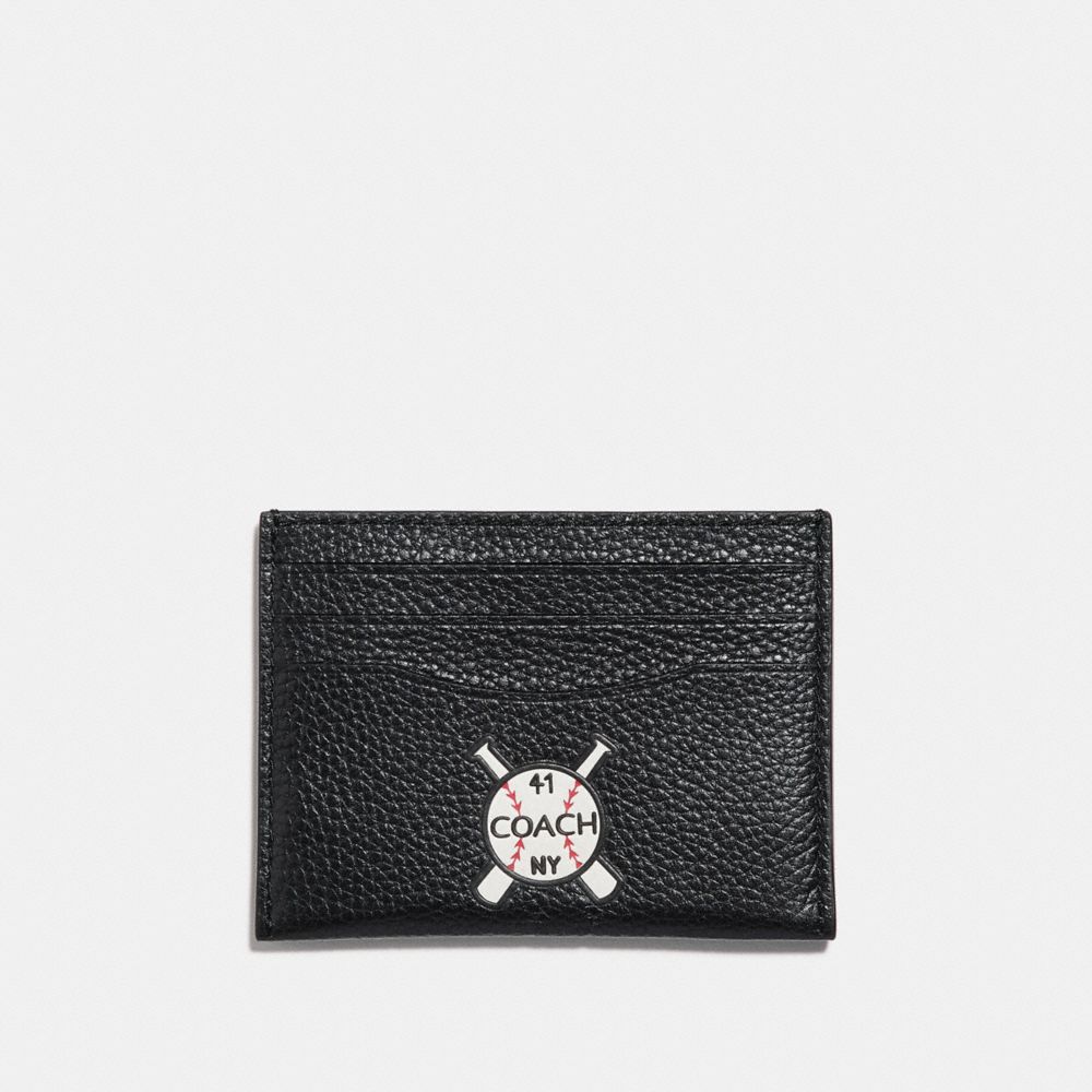 COACH F25955 SLIM CARD CASE WITH MIXED PATCHES BLACK