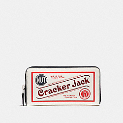 COACH F25959 Accordion Zip Wallet With Cracker JackÂ® Motif CHALK MULTI/SILVER