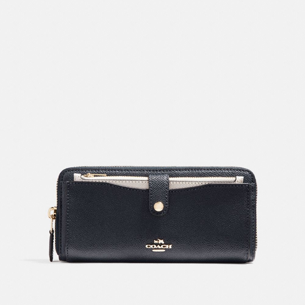 COACH F25967 Multifunction Wallet In Colorblock MIDNIGHT/CHALK/LIGHT GOLD