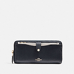 MULTIFUNCTION WALLET IN COLORBLOCK - COACH f25967 - MIDNIGHT/CHALK/Light Gold