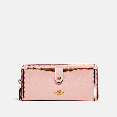 COACH MULTIFUNCTION WALLET IN COLORBLOCK - BLUSH/TERRACOTTA/LIGHT GOLD - f25967