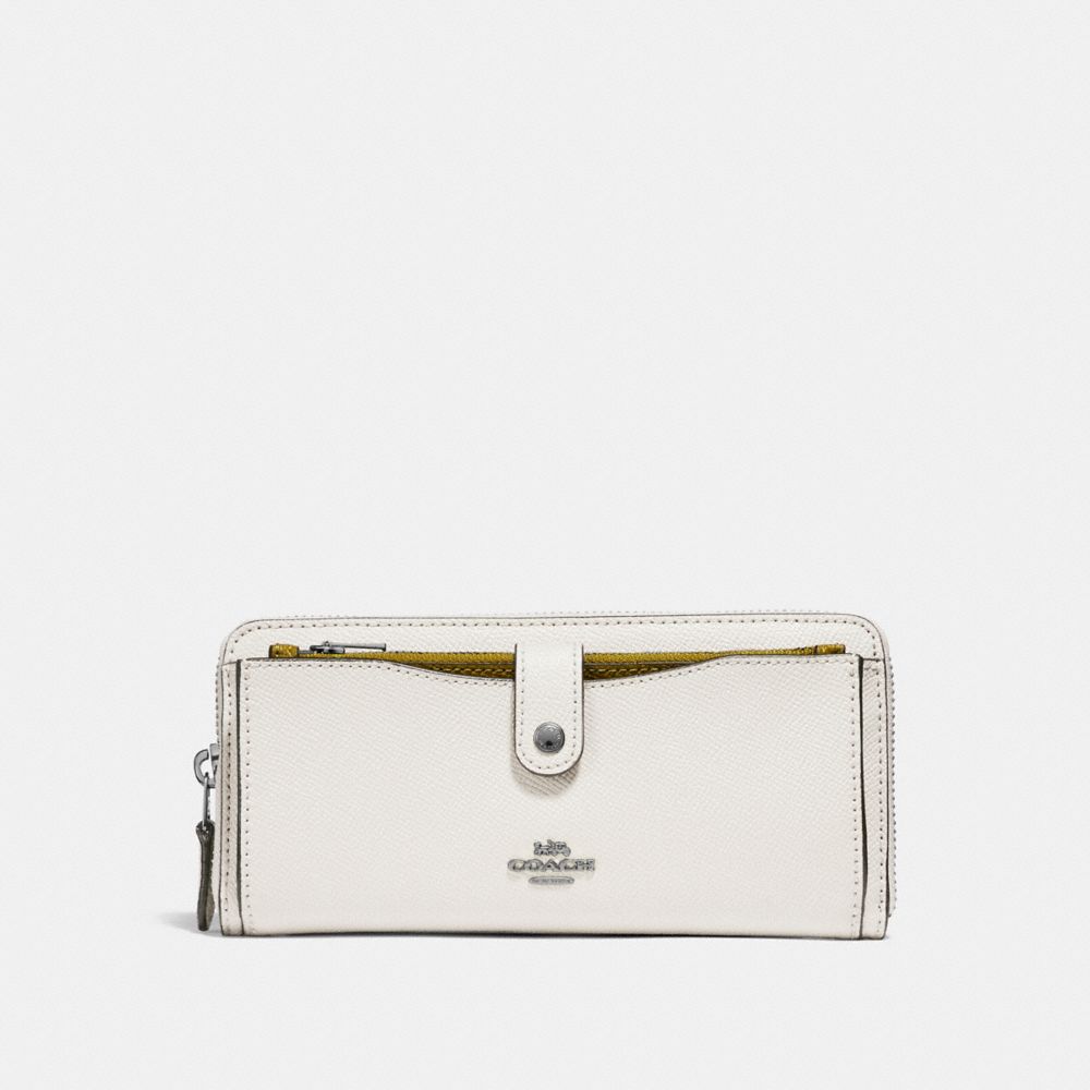 COACH F25967 MULTIFUNCTION WALLET IN COLORBLOCK CHALK/CHARTREUSE/BLACK-ANTIQUE-NICKEL