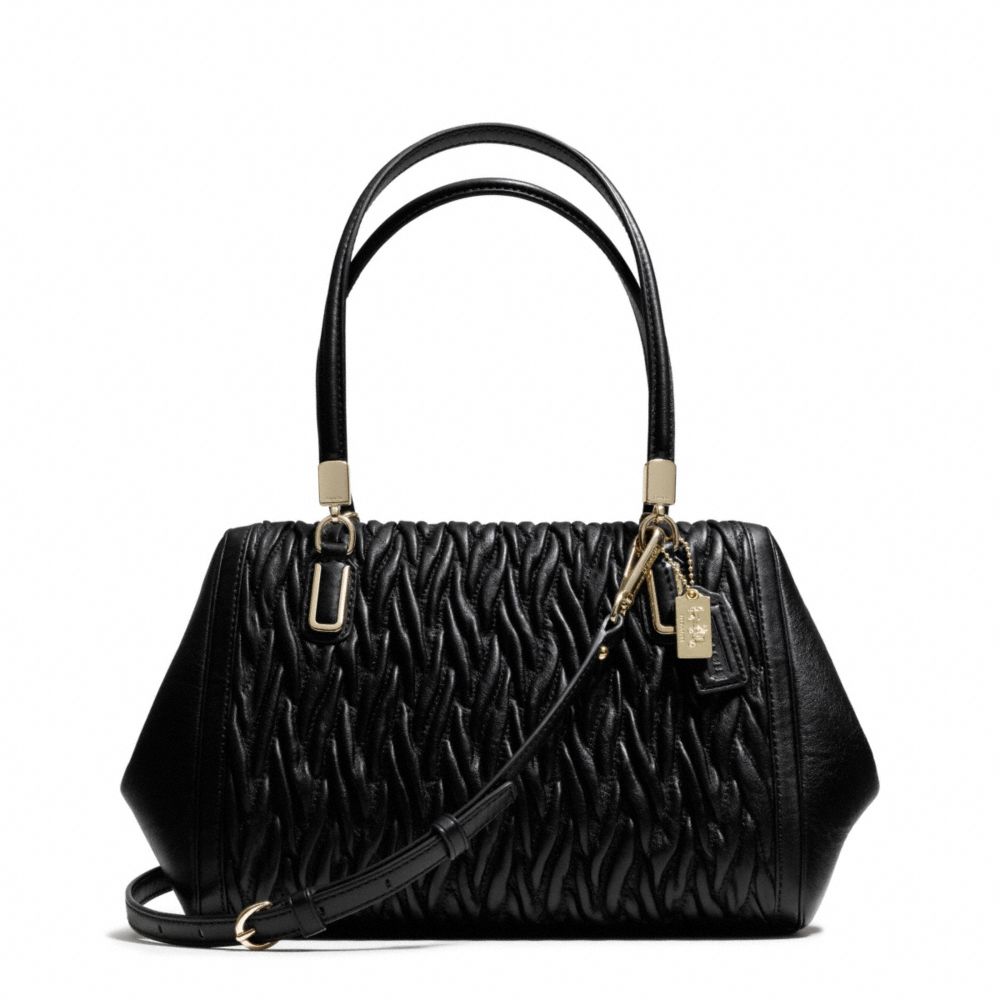 MADISON GATHERED TWIST SMALL MADELINE EAST/WEST SATCHEL - f25982 - F25982LIBLK