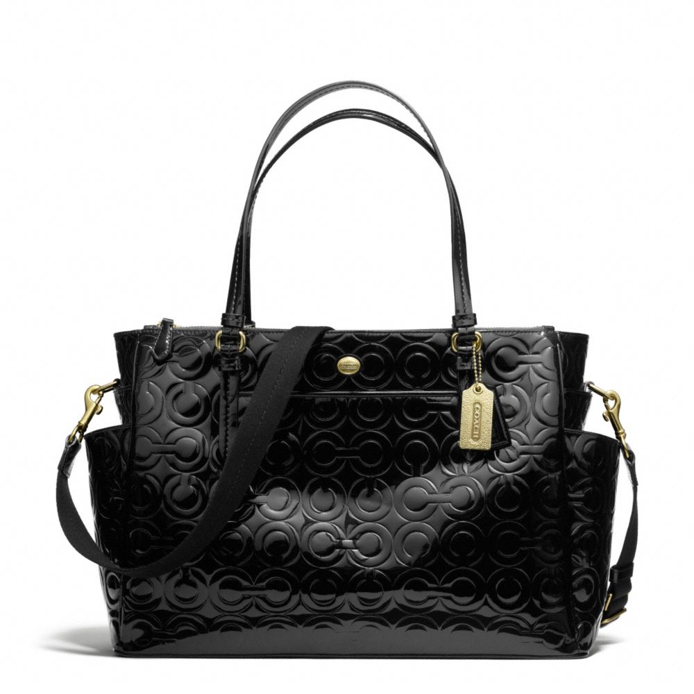 COACH F26030 Peyton Op Art Embossed Patent Multifunction Tote 