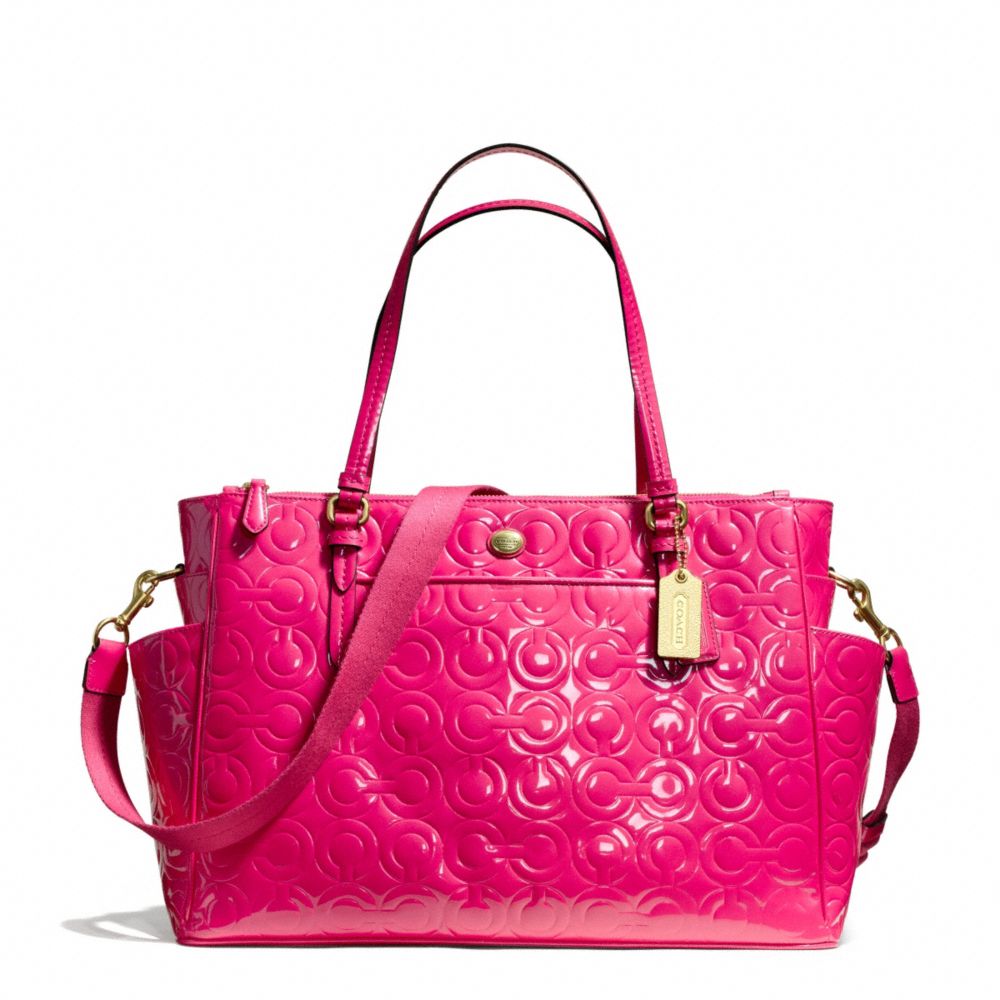 COACH F26030 PEYTON OP ART EMBOSSED PATENT MULTIFUNCTION TOTE ONE-COLOR