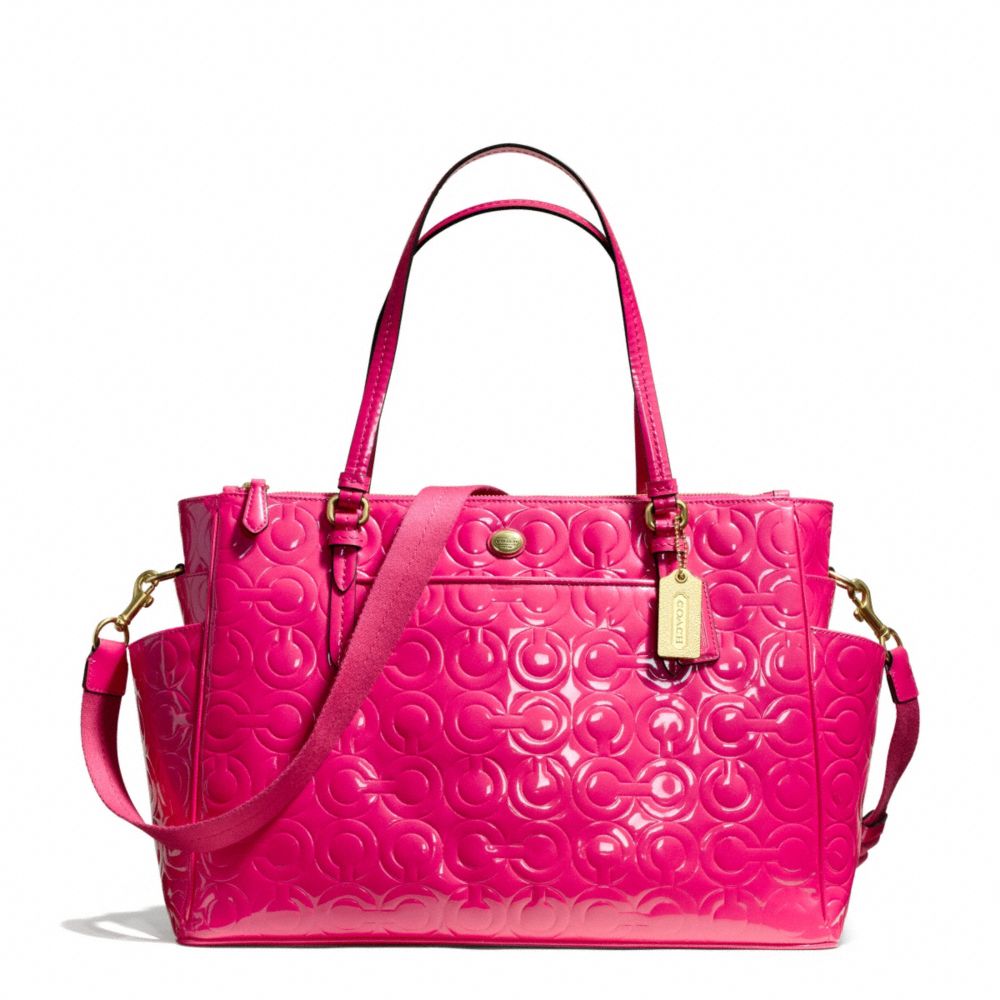 PEYTON OP ART EMBOSSED PATENT MULTIFUNCTION TOTE COACH F26030