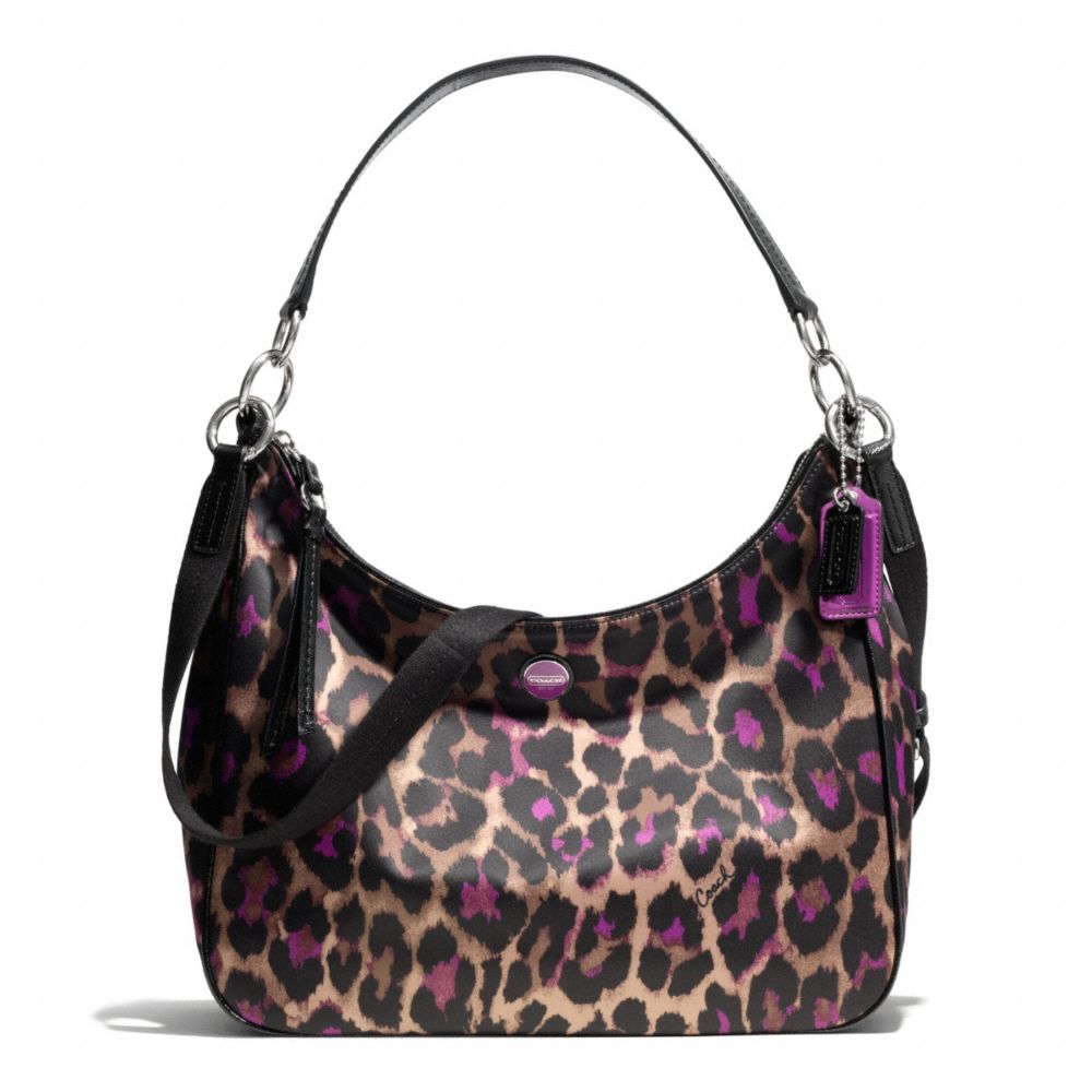 SIGNATURE STRIPE OCELOT PRINT CONVERTIBLE HOBO - f26033 - F26033SVVO