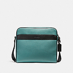 CHARLES CAMERA BAG IN COLORBLOCK - COACH f26077 - SLATE/BLACK/BLACK ANTIQUE NICKEL