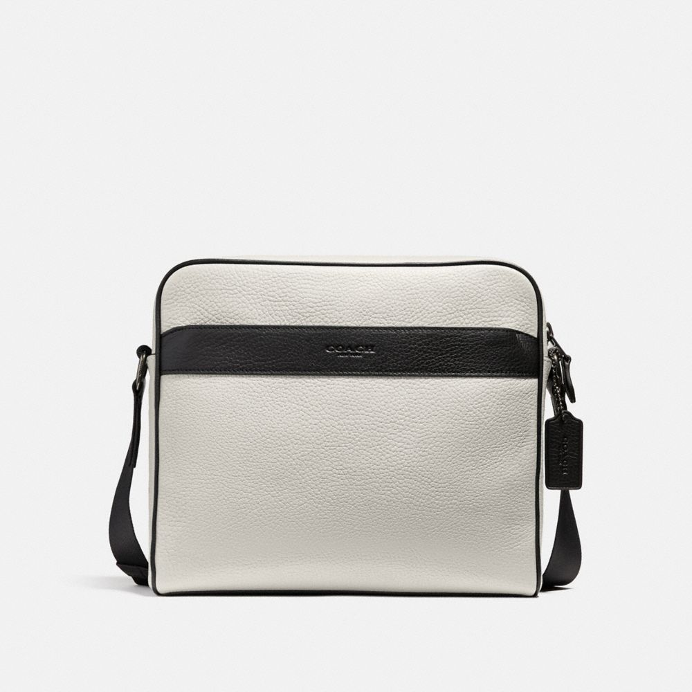 CHARLES CAMERA BAG IN COLORBLOCK - f26077 - CHALK/BLACK/BLACK ANTIQUE NICKEL