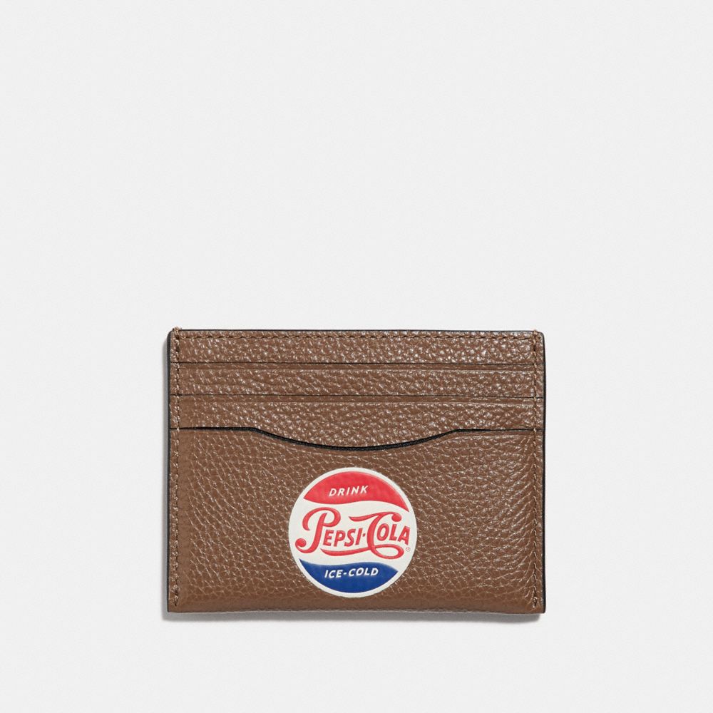 COACH F26087 SLIM CARD CASE WITH PEPSIÂ® MOTIF SADDLE