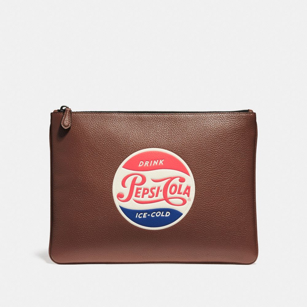 COACH f26091 LARGE POUCH WITH PEPSIÂ® MOTIF SADDLE