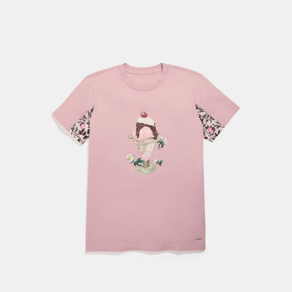 SUNDAE T-SHIRT - PRAIRIE PINK - COACH F26120