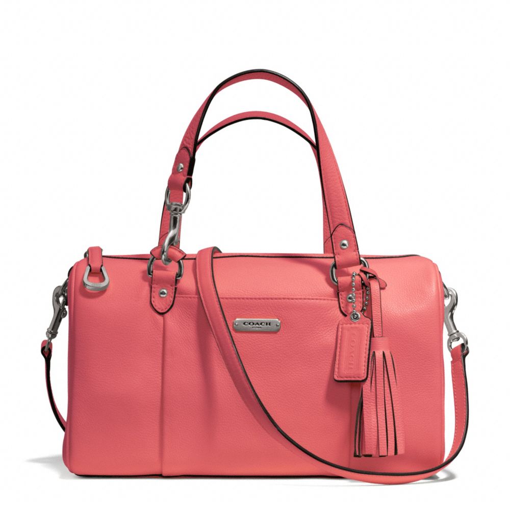 COACH AVERY LEATHER SATCHEL - SILVER/TEAROSE - f26121