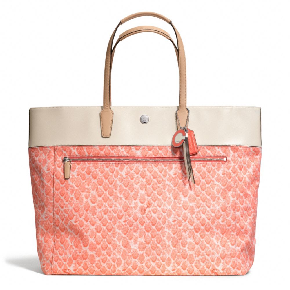 COACH F26129 RESORT SNAKE PRINT LARGE TOTE ONE-COLOR