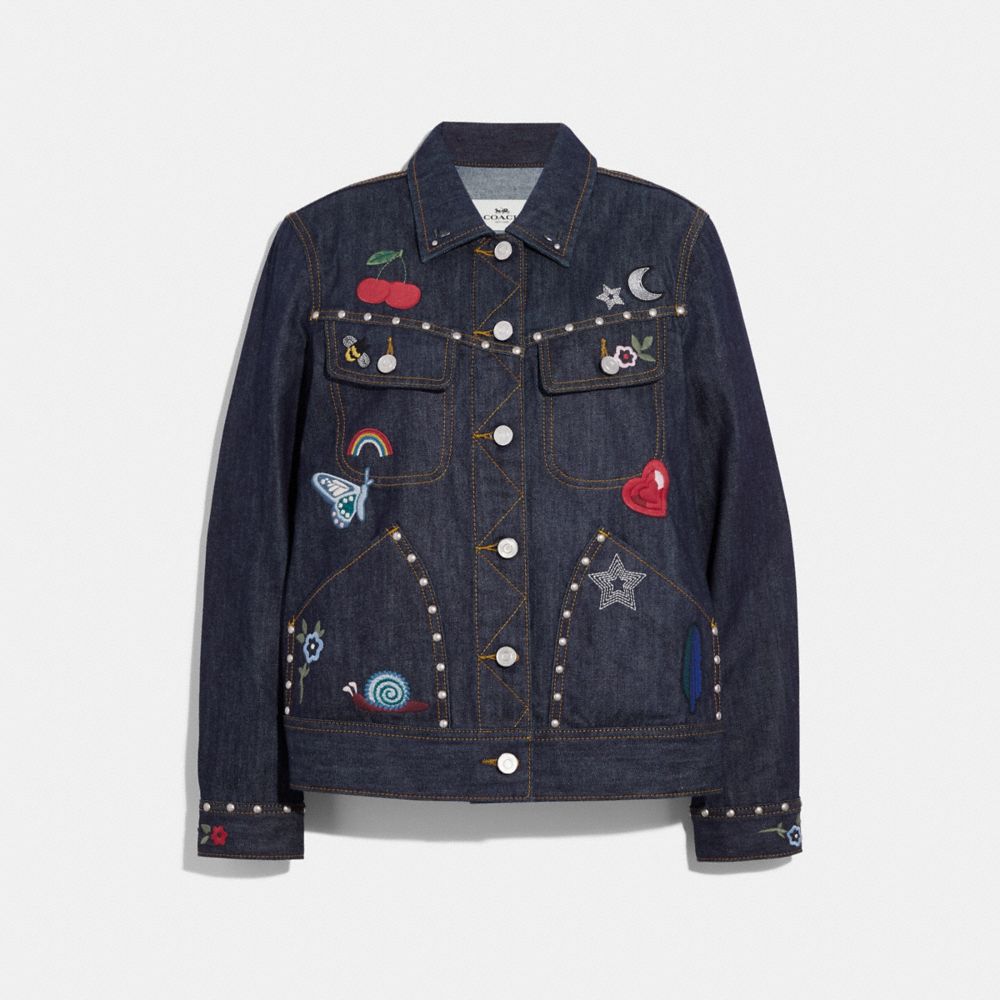 COACH F26137 EMBROIDERED JEAN JACKET DENIM MULTI