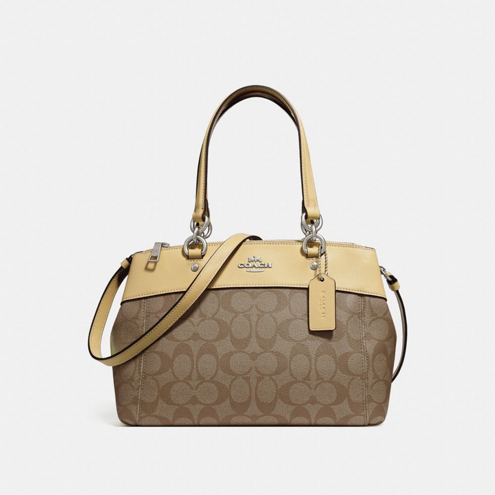 COACH MINI BROOKE CARRYALL IN SIGNATURE CANVAS - khaki/vanilla/silver - F26139