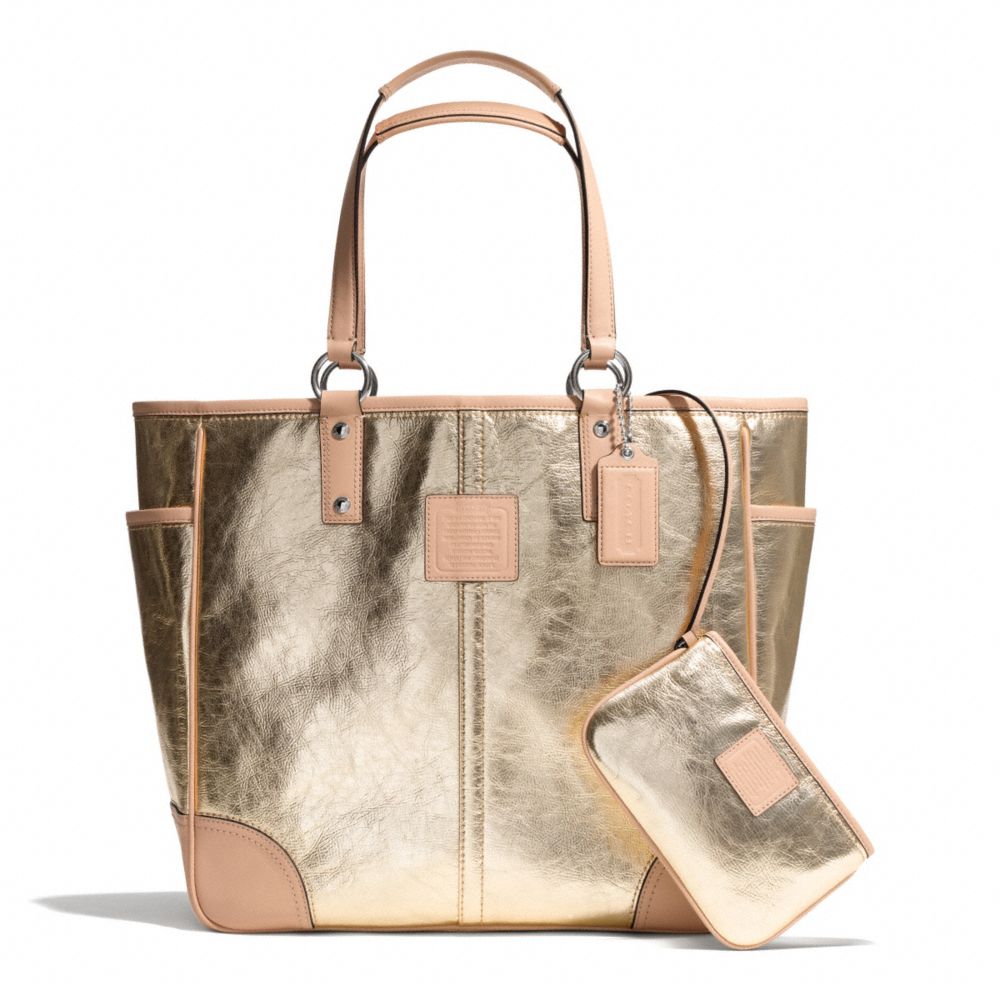 METALLIC TOTE - SILVER/GOLD - COACH F26141