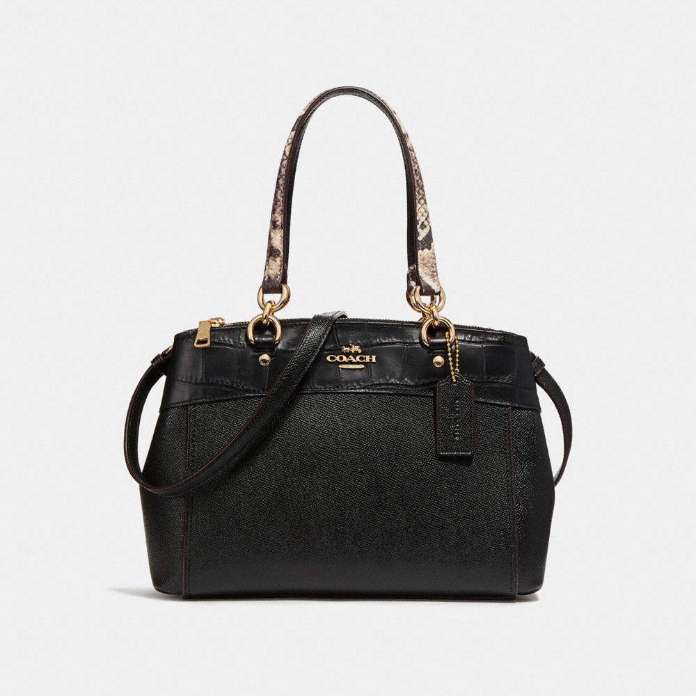 COACH MINI BROOKE CARRYALL - LIGHT GOLD/BLACK MULTI - f26143