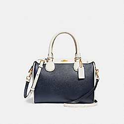 MINI BENNETT SATCHEL IN COLORBLOCK - f26153 - MIDNIGHT/CHALK/Light Gold