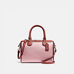 MINI BENNETT SATCHEL IN COLORBLOCK - COACH f26153 - BLUSH/TERRACOTTA/LIGHT GOLD
