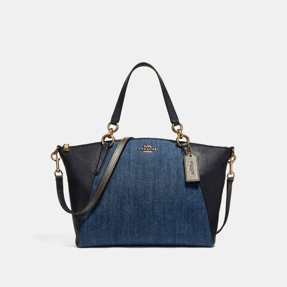 SMALL KELSEY SATCHEL - COACH f26159 - DENIM MULTI/LIGHT GOLD