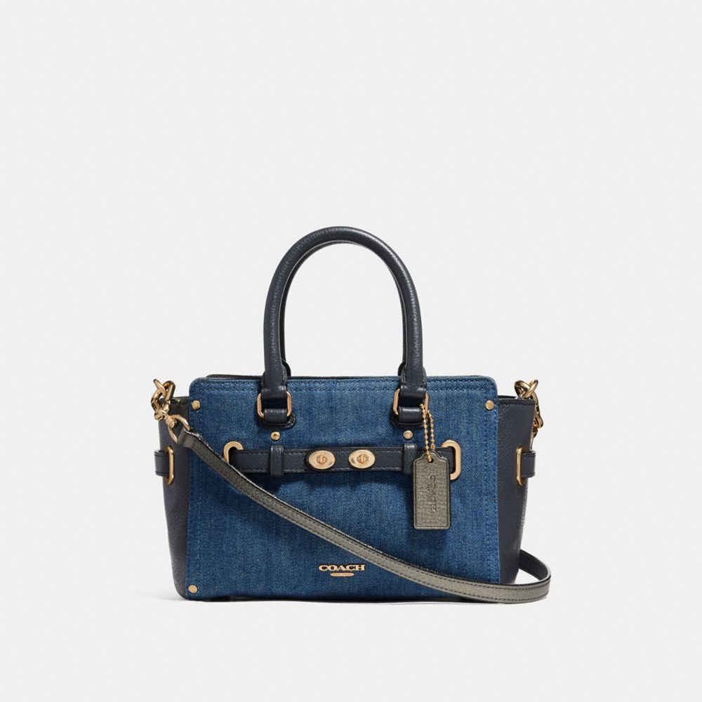 MINI BLAKE CARRYALL - f26162 - DENIM MULTI/LIGHT GOLD