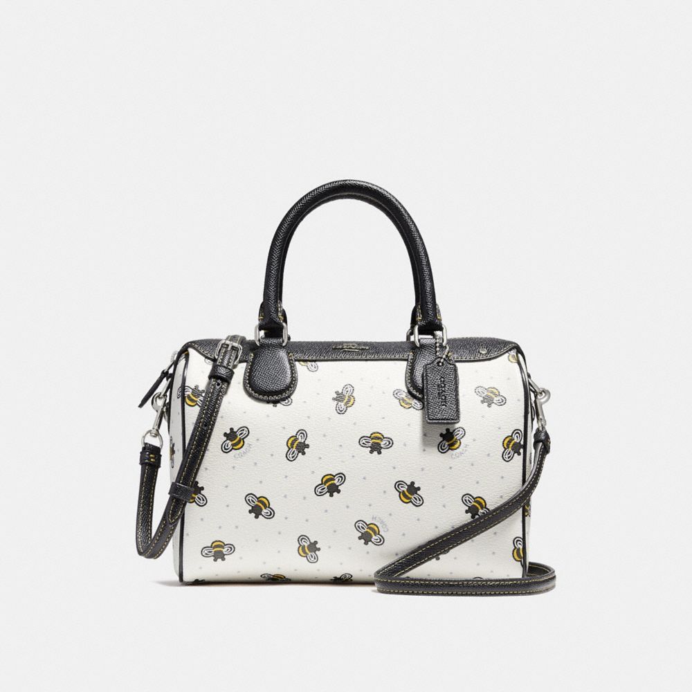 MINI BENNETT SATCHEL WITH BEE PRINT - CHALK MULTI/SILVER - COACH F26167