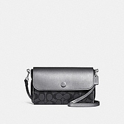 REVERSIBLE CROSSBODY IN SIGNATURE CANVAS - COACH f26172 - BLACK SMOKE/GRAPHITE/SILVER