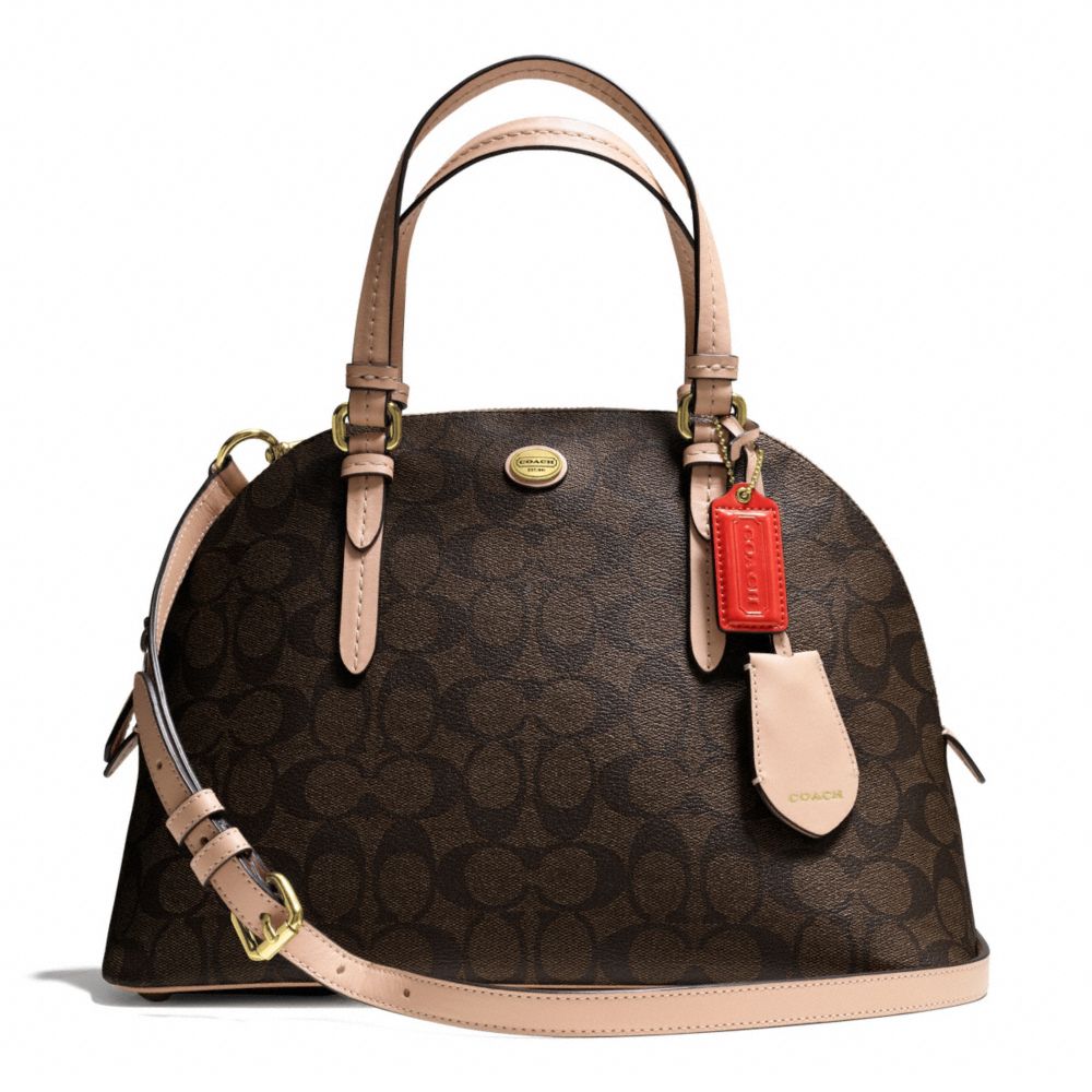 COACH PEYTON SIGNATURE CORA DOMED SATCHEL - ONE COLOR - F26184