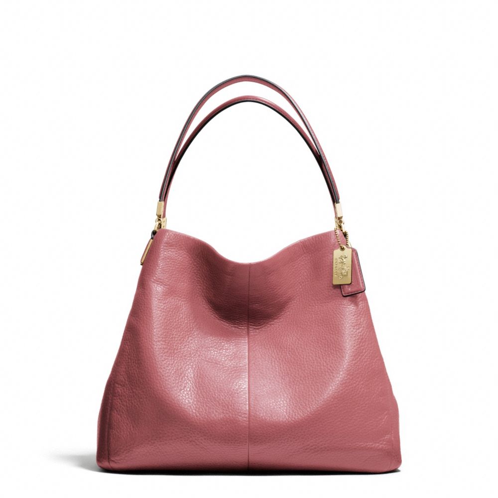 COACH MADISON LEATHER SMALL PHOEBE SHOULDER BAG - LIGHT GOLD/ROUGE - f26224