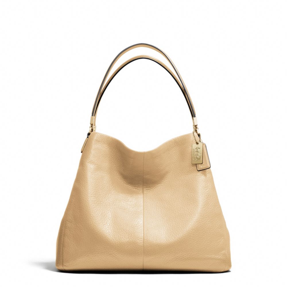 COACH MADISON LEATHER SMALL PHOEBE SHOULDER BAG - LIGHT GOLD/TAN - F26224