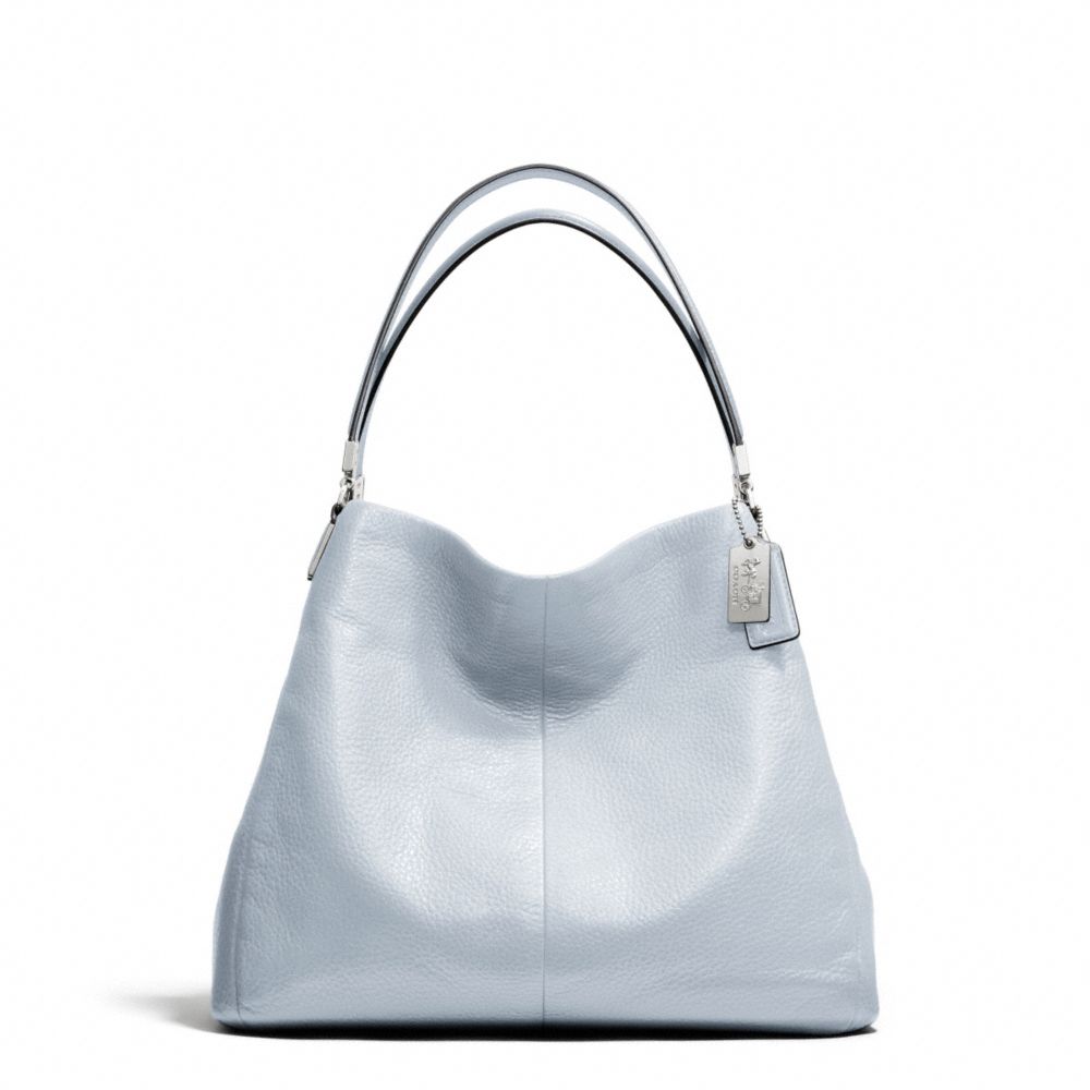 COACH MADISON LEATHER SMALL PHOEBE SHOULDER BAG - SILVER/POWDER BLUE - f26224