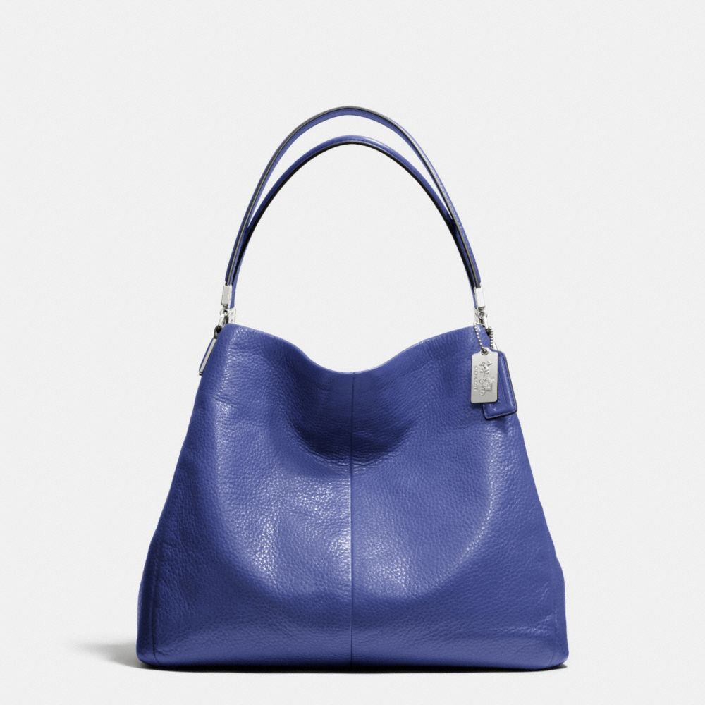 MADISON LEATHER SMALL PHOEBE SHOULDER BAG - f26224 - SILVER/LACQUER BLUE