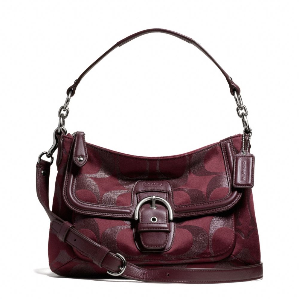 COACH CAMPBELL SIGNATURE METALLIC SMALL CONVERTIBLE HOBO -  - f26248