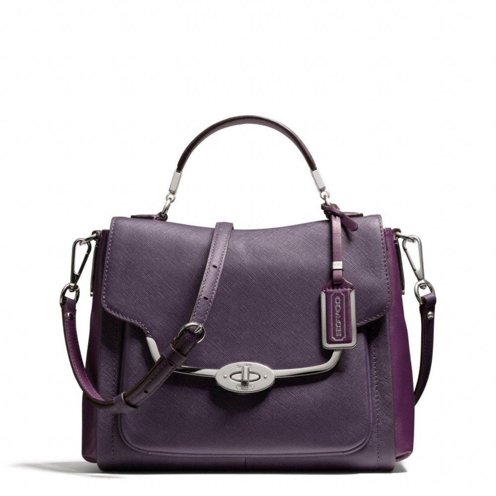 MADISON SMALL SADIE FLAP SATCHEL IN SAFFIANO LEATHER - f26274 - F26274SVVO