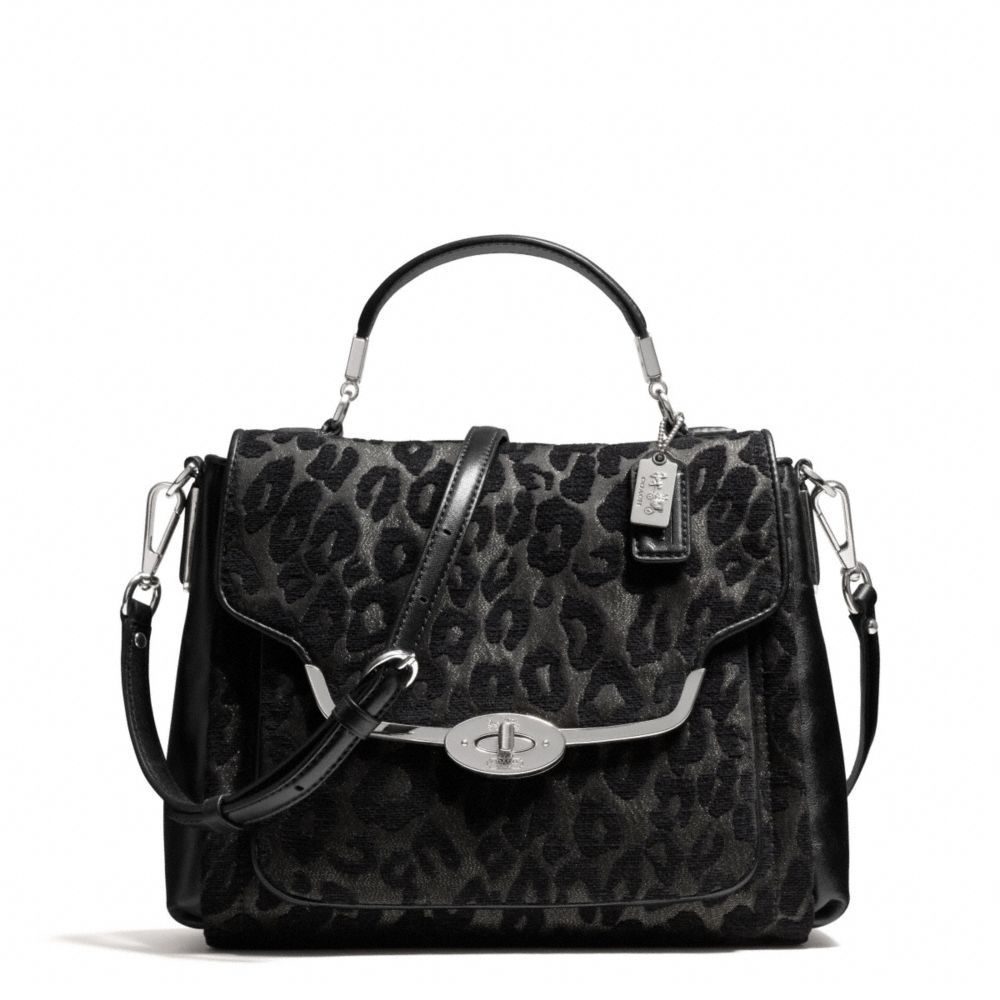 COACH MADISON CHENILLE OCELOT SMALL SADIE FLAP SATCHEL - ONE COLOR - F26284