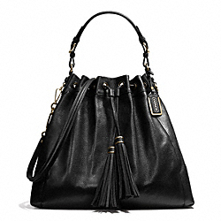 COACH F26343 Madison Pinnacle Leather Large Drawstring Shoulder Bag LIGHT GOLD/BLACK