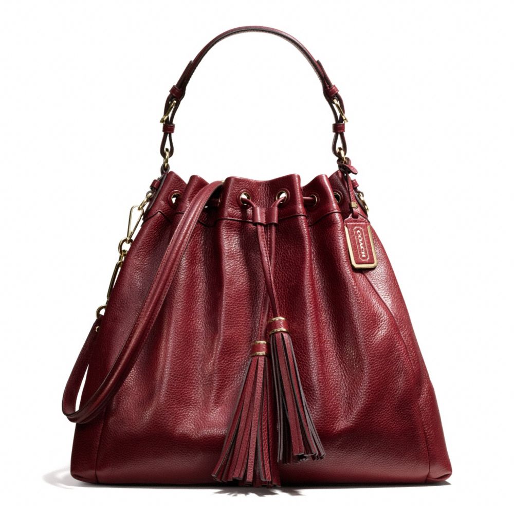 COACH F26343 MADISON PINNACLE LEATHER LARGE DRAWSTRING SHOULDER BAG ONE-COLOR