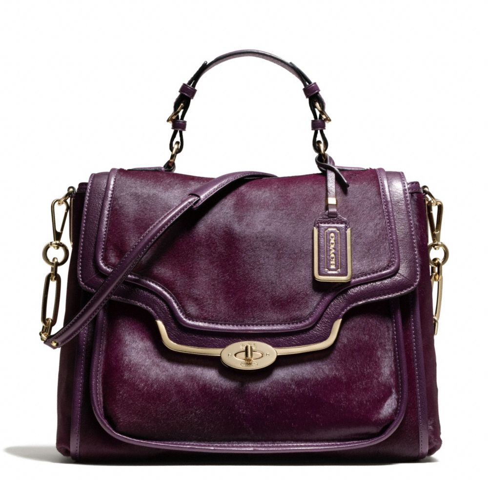 COACH MADISON MIXED HAIRCALF SADIE FLAP SATCHEL - ONE COLOR - F26346