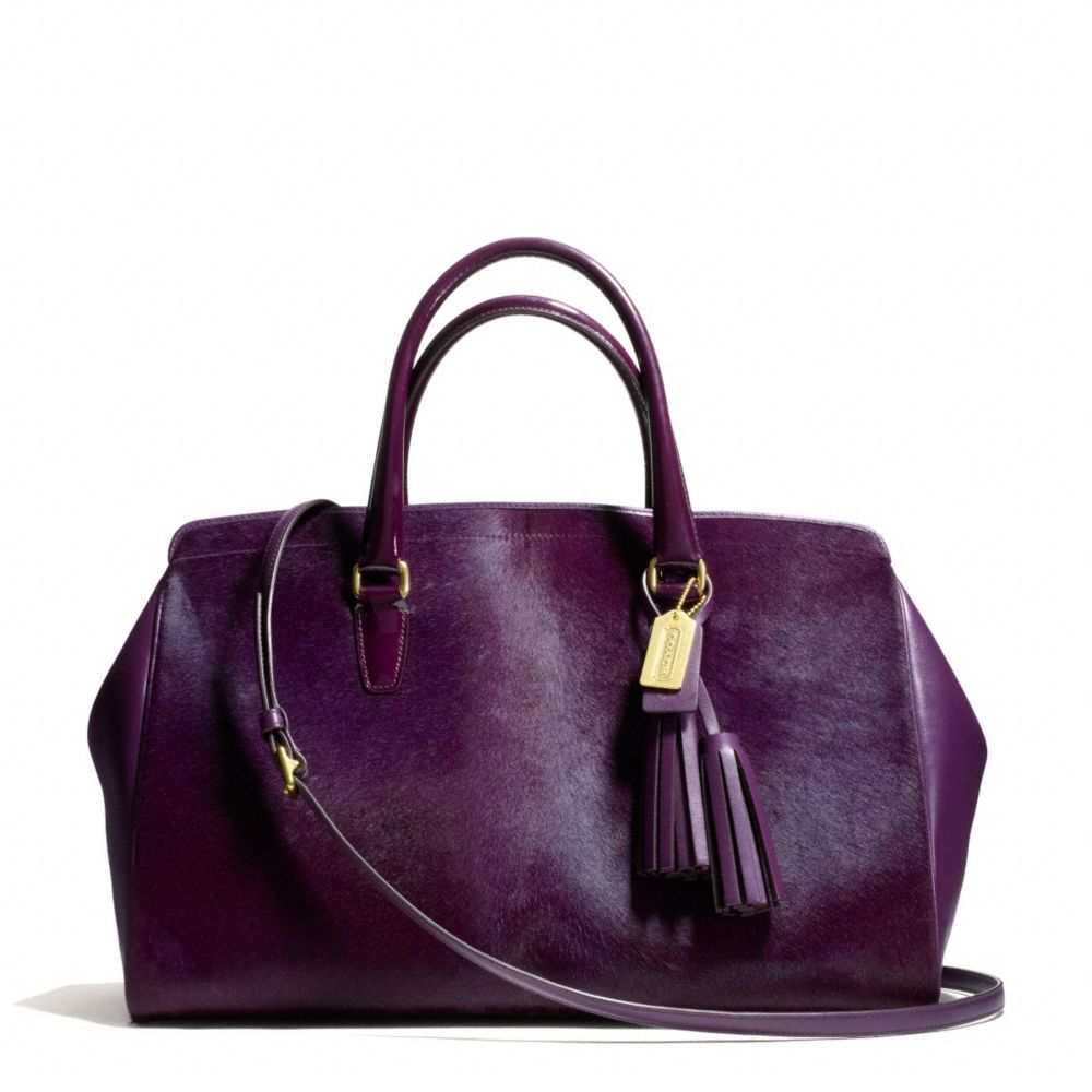 HAIRCALF AND LEATHER LARGE LOWELL SATCHEL COACH F26361